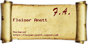 Fleiser Anett névjegykártya
